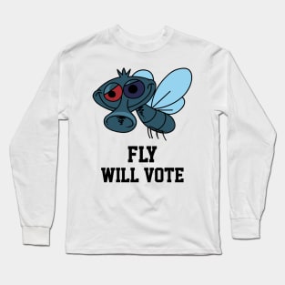 Fly Will Vote - Fly On Head Mike Pence Long Sleeve T-Shirt
